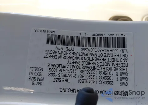 2016 Honda Cr-V Lx from USA, damaged, VIN 5J6RM4H30GL070280